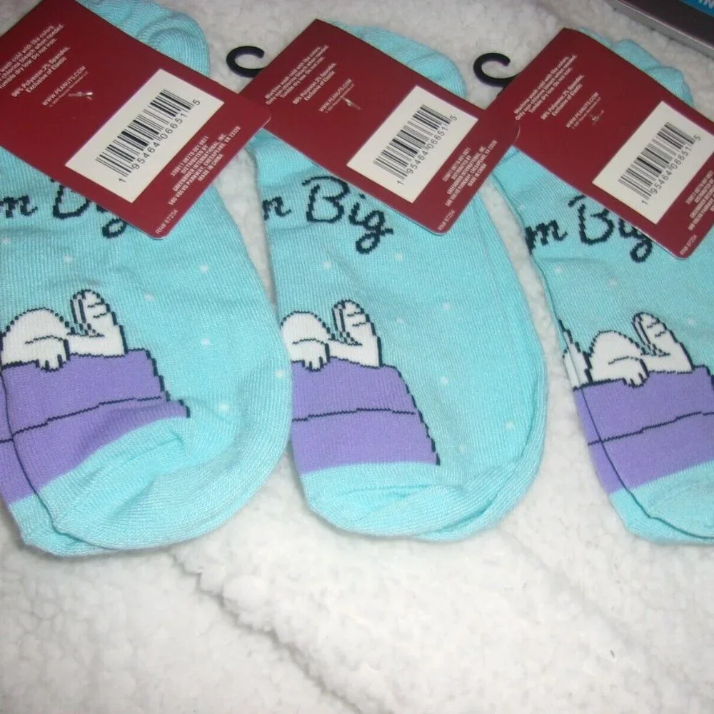 Lot of 3 Peanuts Snoopy Dream Big Women's Socks Size 4-10 Blue stocking stuffers